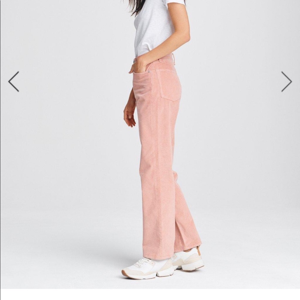 Rag and bone Ruth pink corduroy straight leg pants